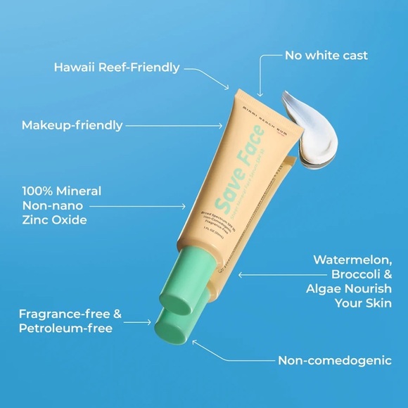 Miami Beach Bum Save Face Sheer Mineral Daily Sunscreen Serum 1oz - Picture 3 of 5